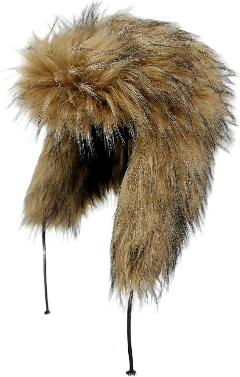 YFJNV Y2K Faux Fur Russian Hat, Soft, Warm Winter Trapper Hat with Earmuffs for Men and Women - Image 1